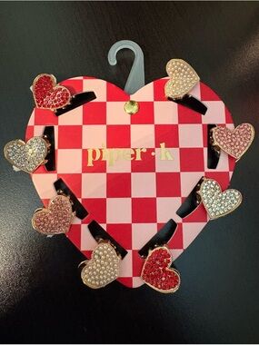 Piper K Heart Mini Hair Clip Set
